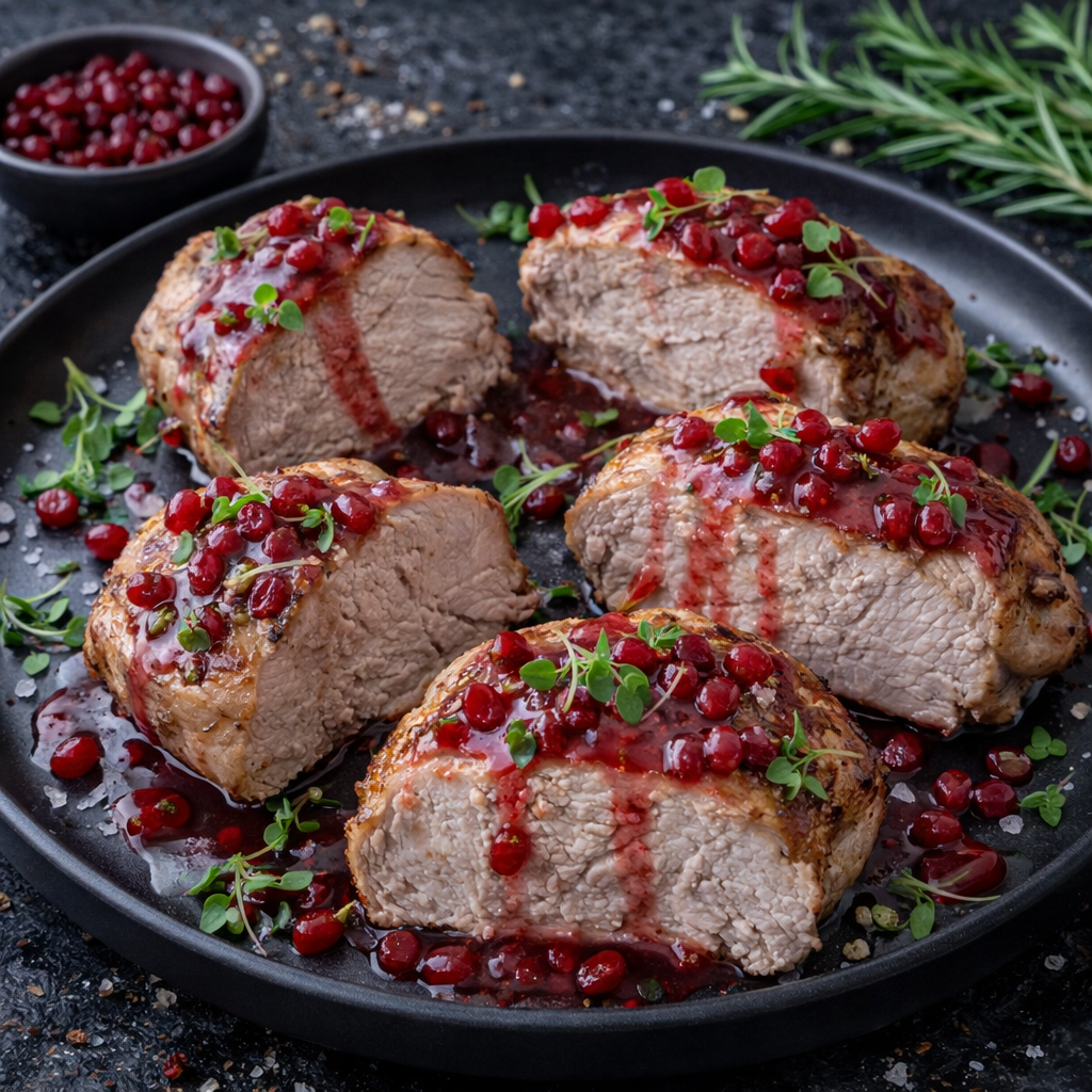 Мясо по-скандинавски: свиная лопатка под брусничным соусом