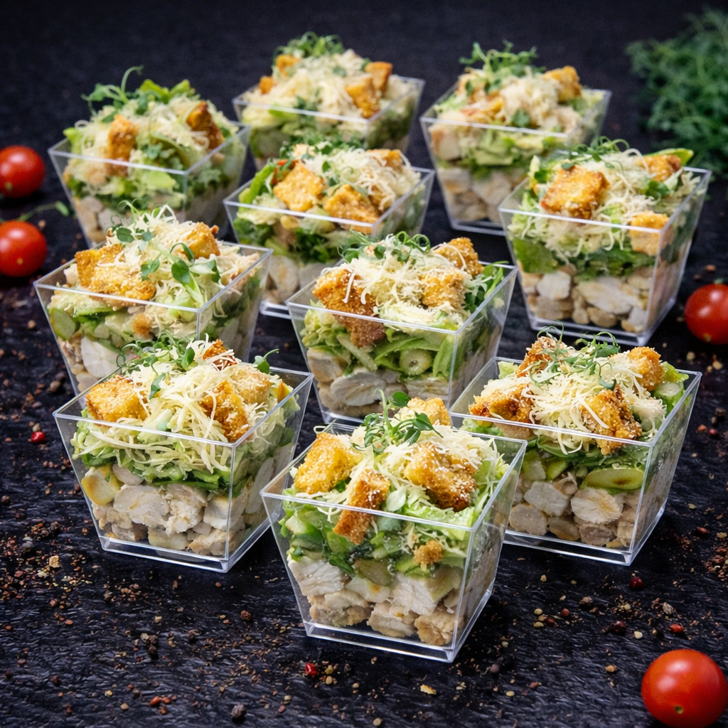 Салат "Цезарь с курочкой су-вид" Мини-трайфлы | от 2 шт — 50 г